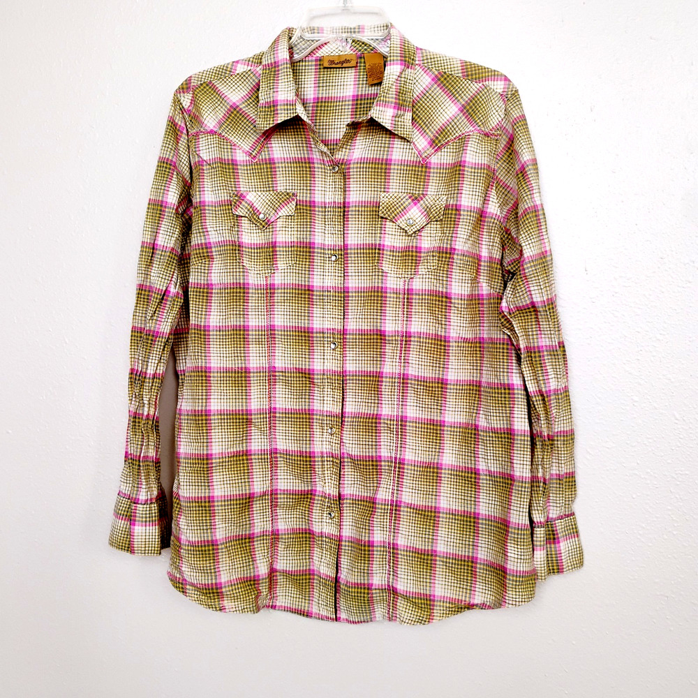 Wrangler Womens Blouse Rhinestone Snap ~ Size XL